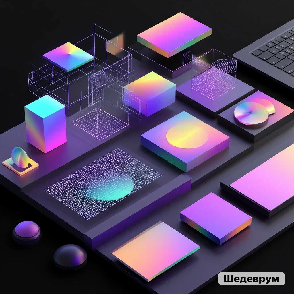 Abstract visualization of a design process and brand construction